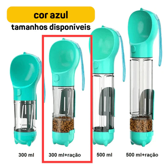 4PAWS BOTTLE - GARRAFA PORTÁTIL 4 EM 1 - Cattus Shop