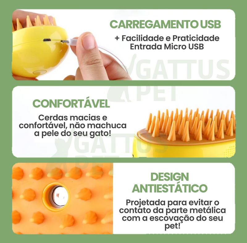 Escova Pet 3 em 1 VaporCat™