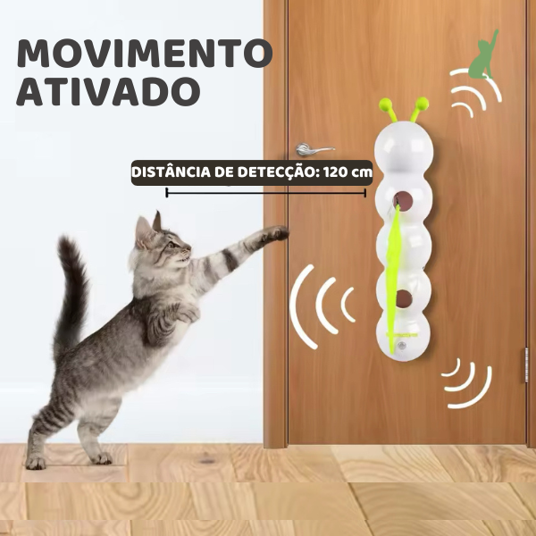 Brinquedo minhoca elétrica com ventosa para felinos