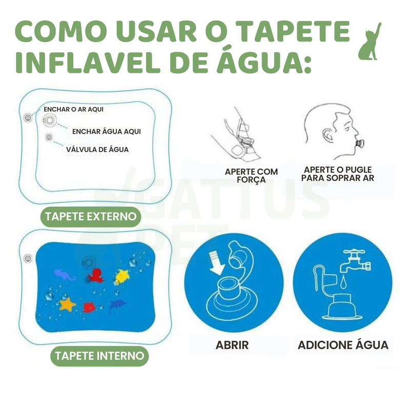 Tapete Inflável de Água para Pets